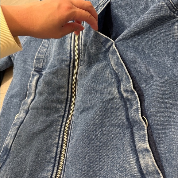 Superdry Men’s Hooded Worker Jacket Denim Blue Size Small - Picture 2 of 15